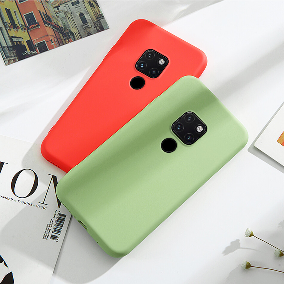 Case for Huawei Mate 40 30 20 Pro Plus Luxury Original Liquid Silicone Case Rubber Microfiber Cloth Lining Cushion Phone Cover for Mate 20X casing