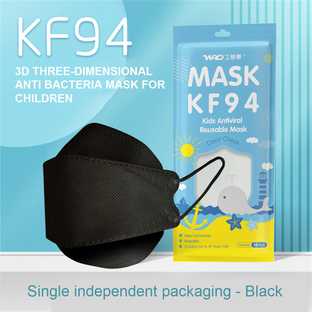 Colnes kids mask kf94 korean style 3d kids face mask 50pcs white black