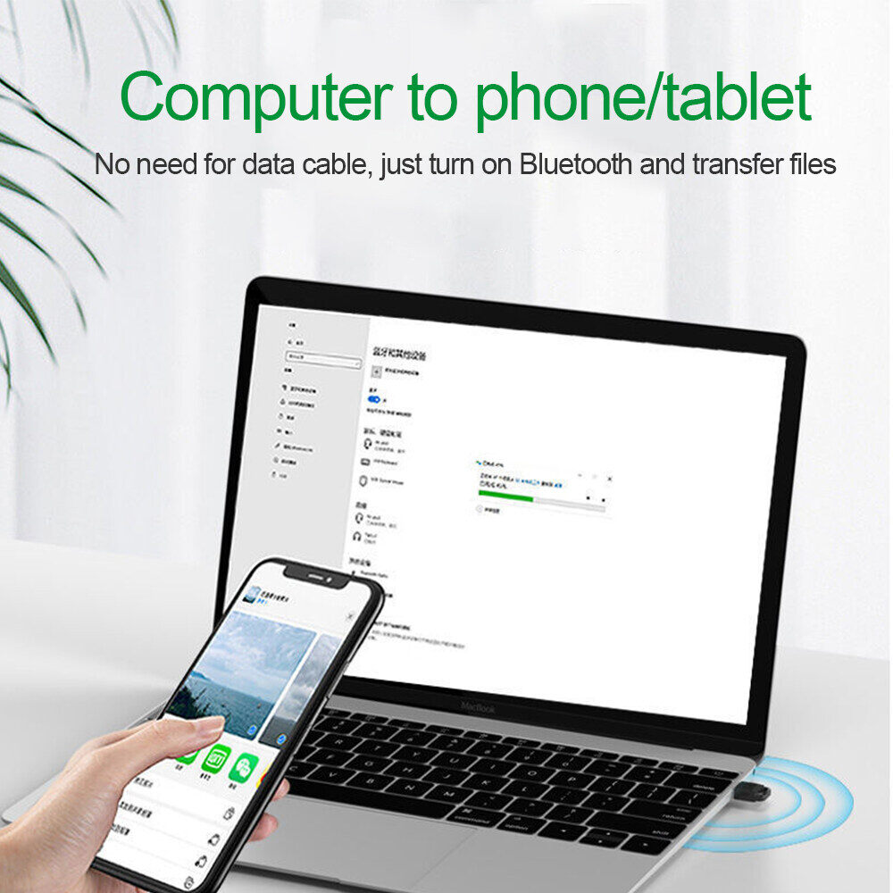 KEBETEME USB Bluetooth 5.3 Adapter Transmitter Driver Free for Mouse Keyboard Headsets