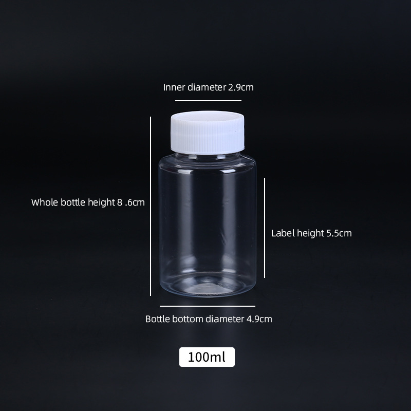 15ml/20ml/30ml/100ml Powder Bottle Solid Medicine Bottles Vial Container Seal Plastic Clear Empty