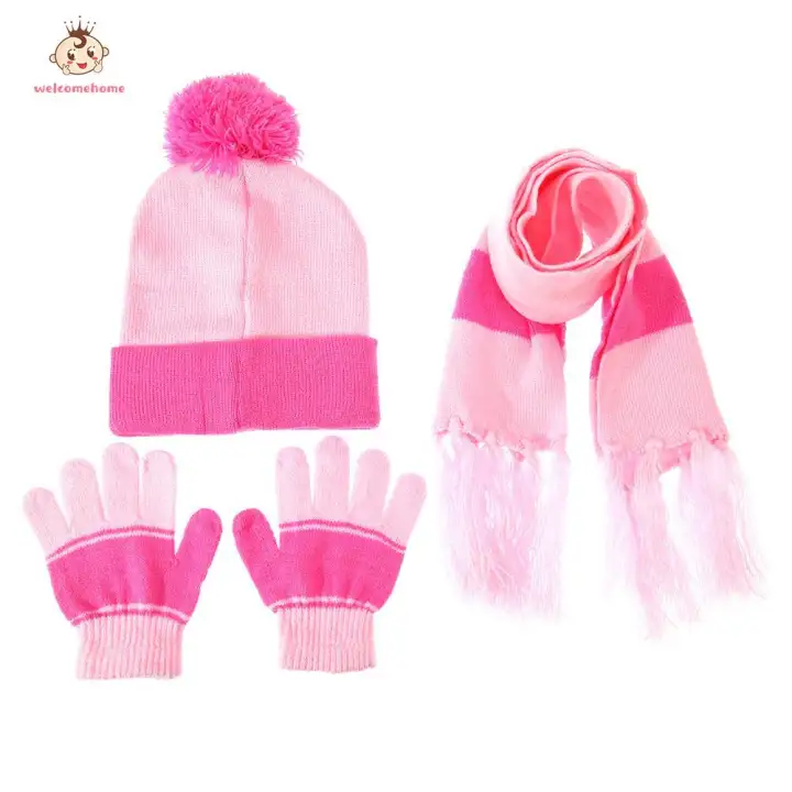 children's hat scarf and gloves set next