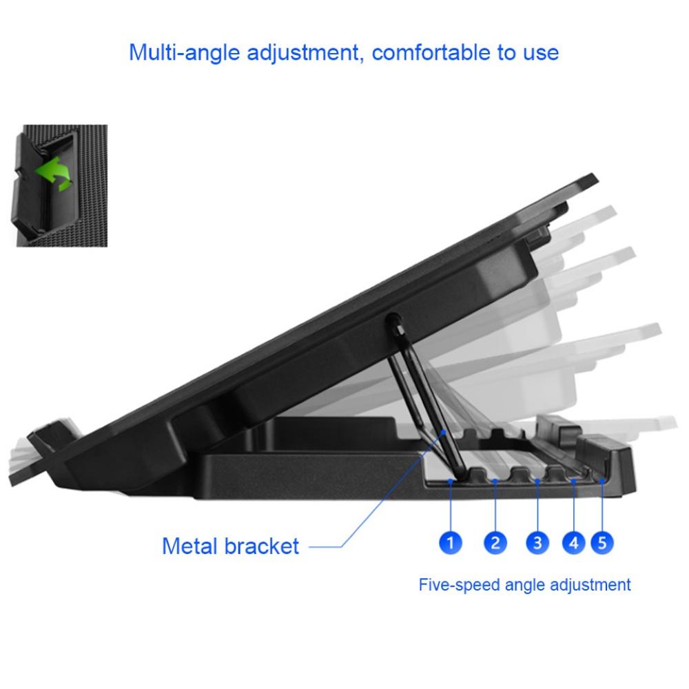 Led Lighting Adjustable Angle Usb Lap Cooler Fan Cooling Stand Bracket Base 2 Cooling Fan Lap Cooling Pad Notebook Stand
