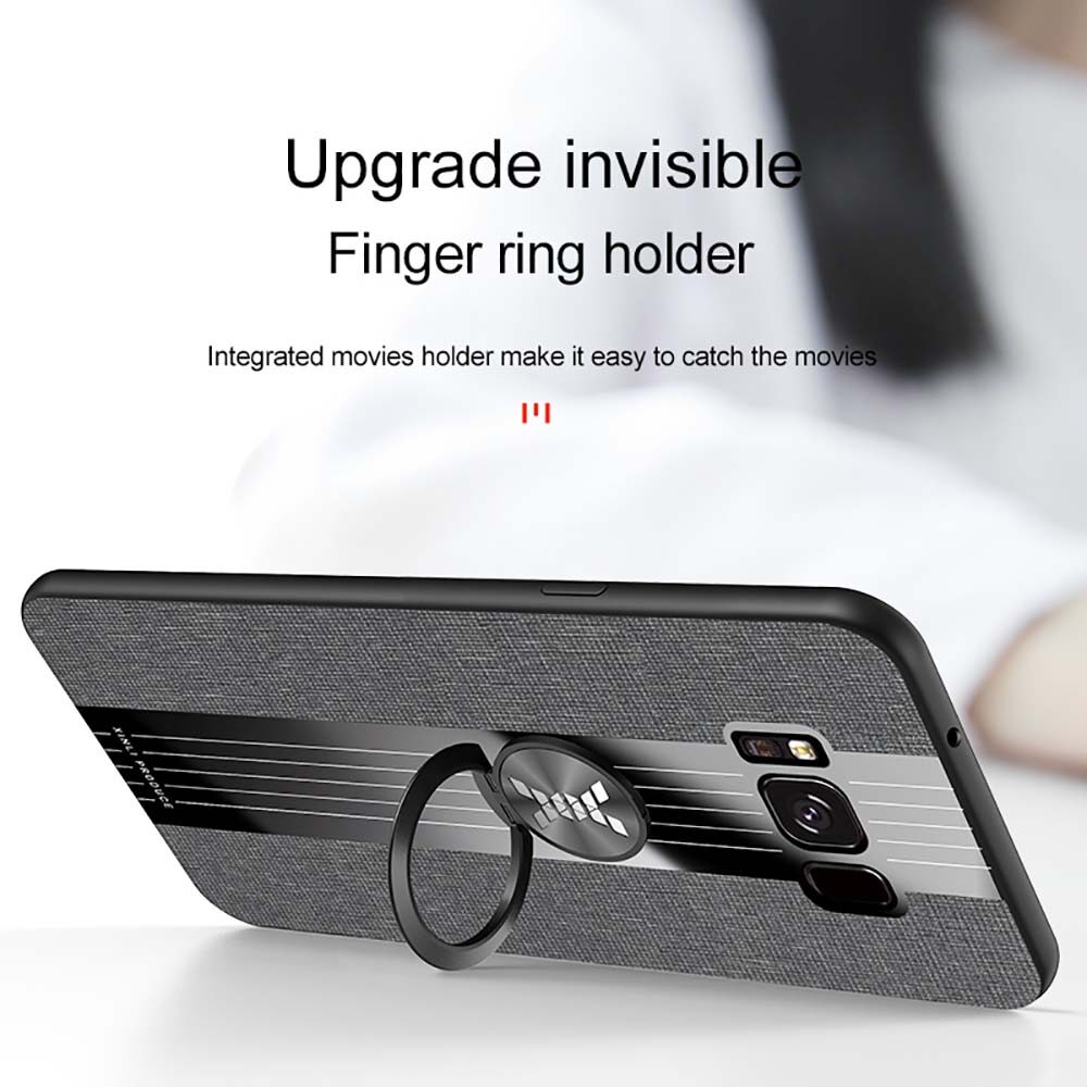 LEEWINDA For Samsung Galaxy S8 Phone Case, Leather Armor Cases Ring bracket Cover Shell