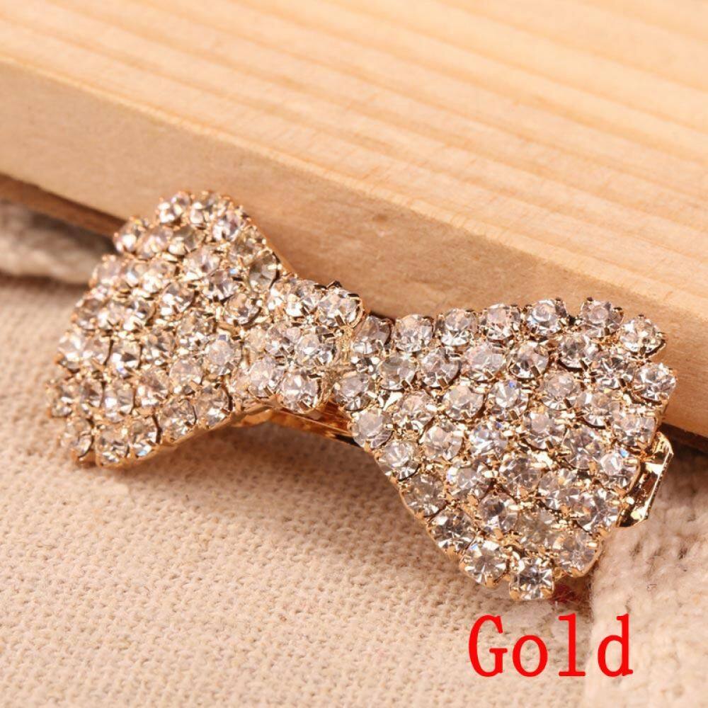 MAXG Phụ nữ Pha lê Kẹp Trang sức Kẹp tóc Barrette Kẹp tóc Rhinestone Bowknot