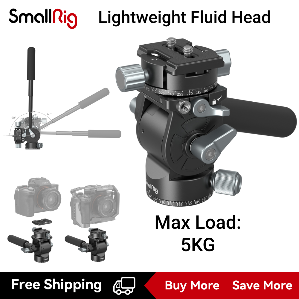 Smallrig Video Tripod Fluid Head Max Load Kg With Adjustable Telescopic Handle Left Right