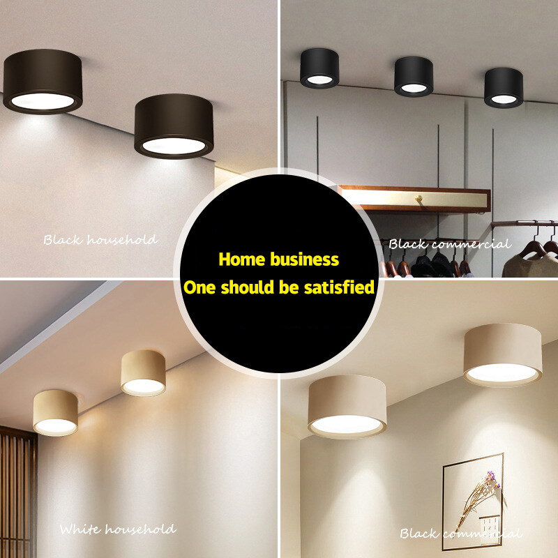 YONUO Đèn Trần Led Đèn Led Chiếu Sáng Nhỏ Gắn Bề Mặt Cho Gia Đình Đèn Led Trang Trí Phòng Đèn Ấm 3000K 220V 5/7/12/16/18W Đèn Rọi Phòng Ngủ Đèn Lối Đi