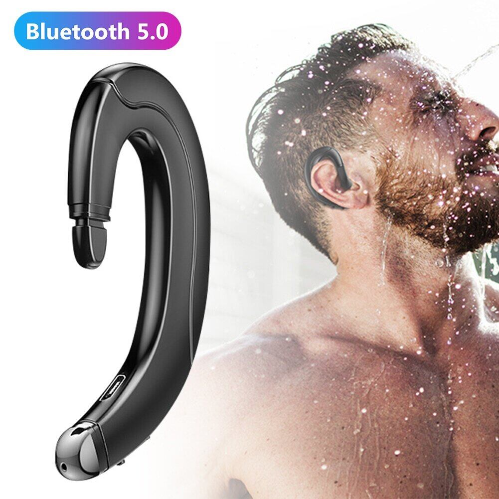 Bluetooth 5.0 stereo hifi wireless headset bone conduction earhook