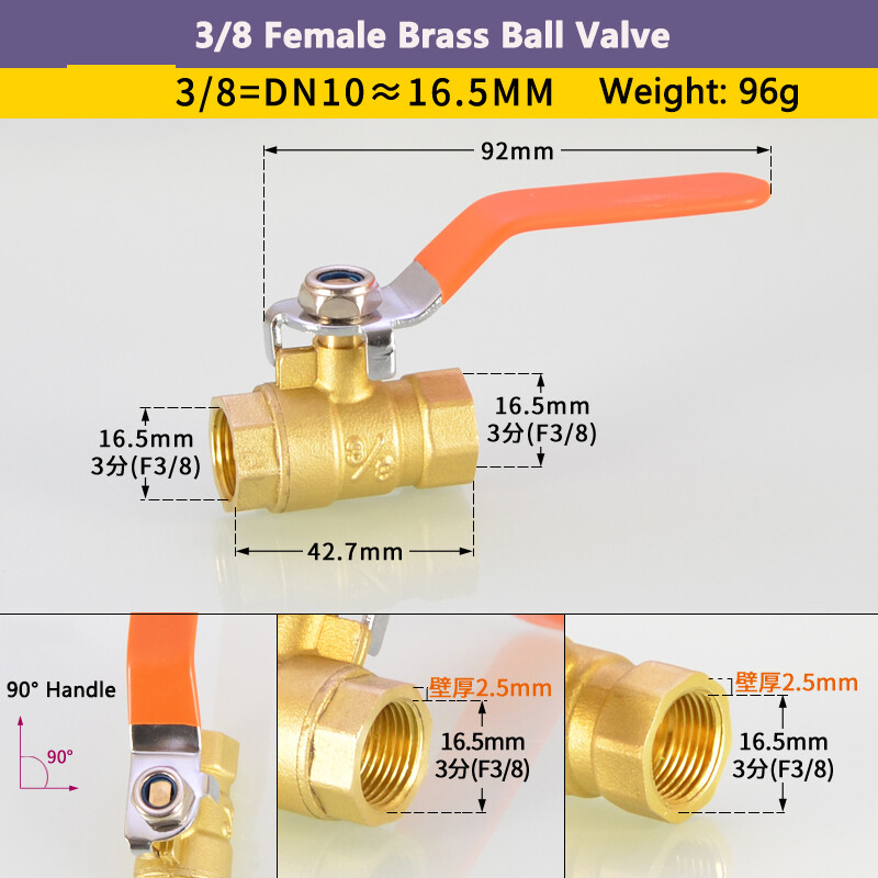 WEPHOTO 1/4 "3/8" 1/2 "3/4" Van Bi