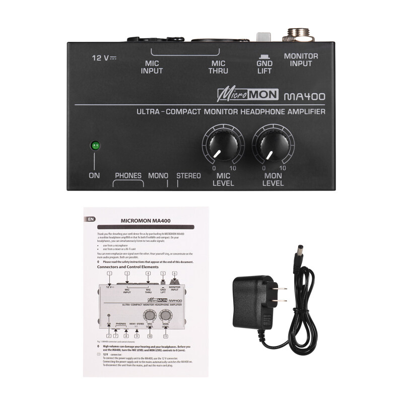 Bộ Khuếch Đại Tai Nghe Màn Hình Siêu Nhỏ Gọn Amp Với Đầu Vào Micrô XLR Đầu Vào Màn Hình 6.35Mm Đầu Vào Tai Nghe 6.35Mm & 3.5Mm Điều Khiển Âm Lượng