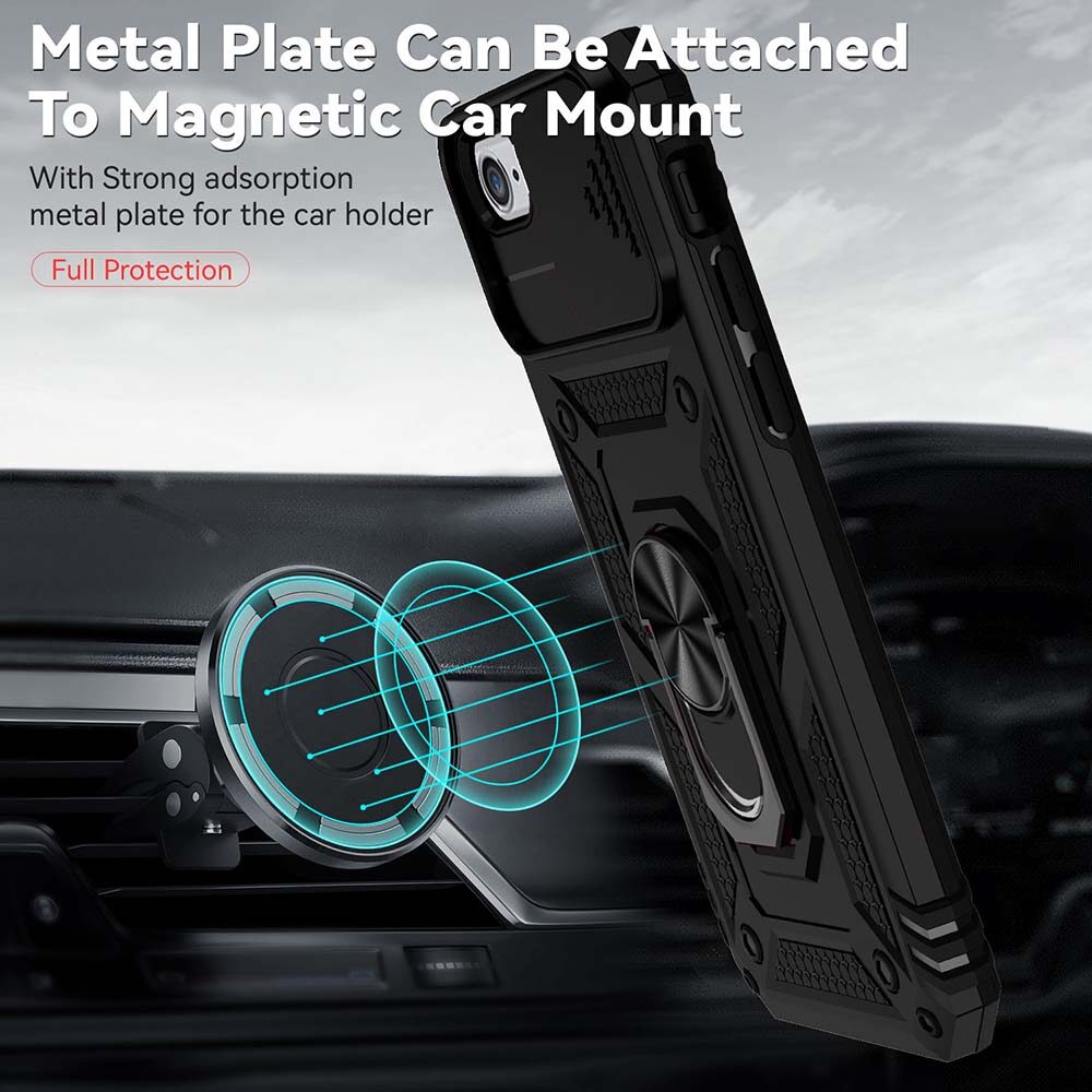 For iPhone 6/7/8/SE 2020/SE 2022 Phone Case,Sergeant Push Window Protection Camera Armor Ring Bracket Back Cover