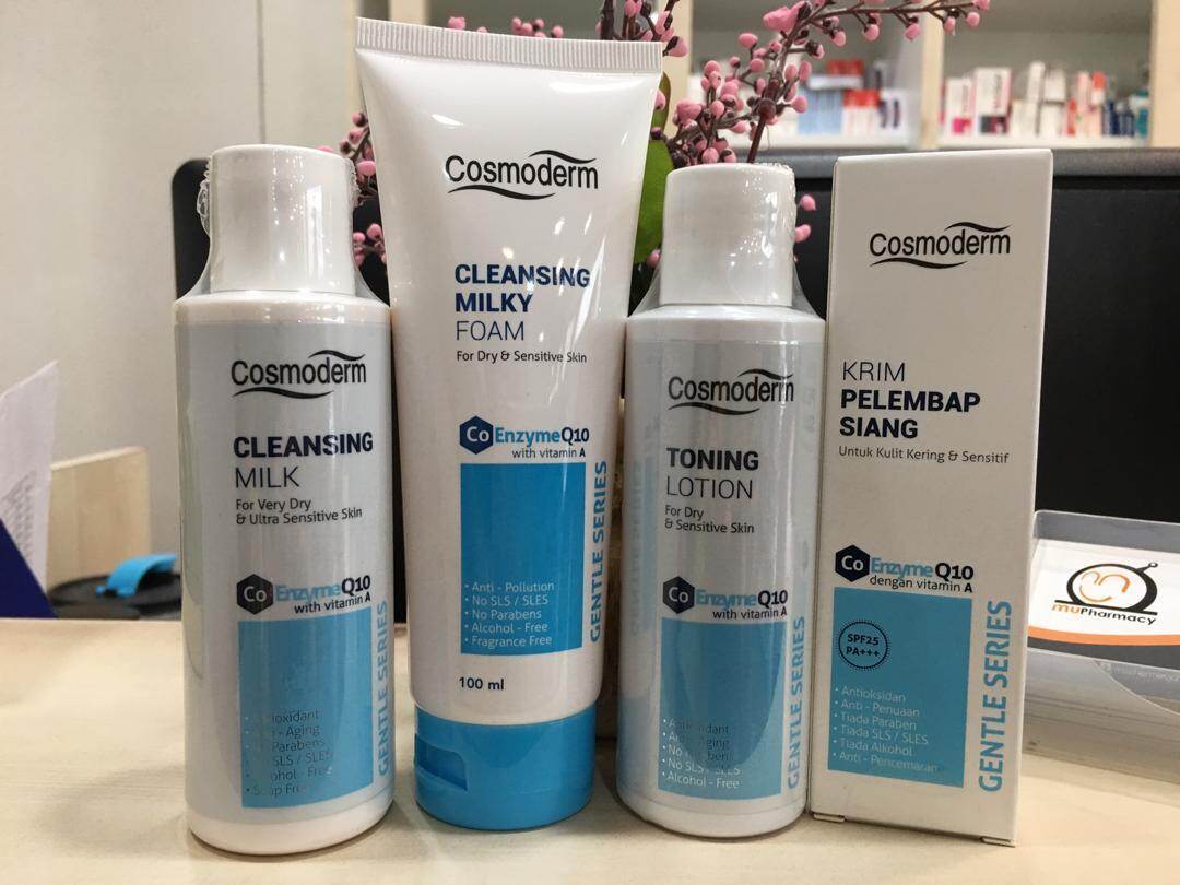Cosmoderm Q10 Gentle Series Set Milk Foam Cleanser Toner Moisturiser Lazada