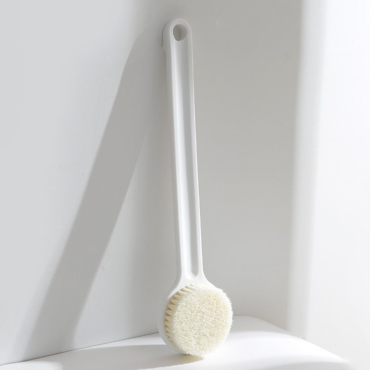 Shower Body Brush with Long handle soft bristles,Back Scrubber Bath Mesh Sponge with Curved Long Handle for Skin Exfoliating Bath, Massage Bristles Suitable for Wet or Dry, Men and Women