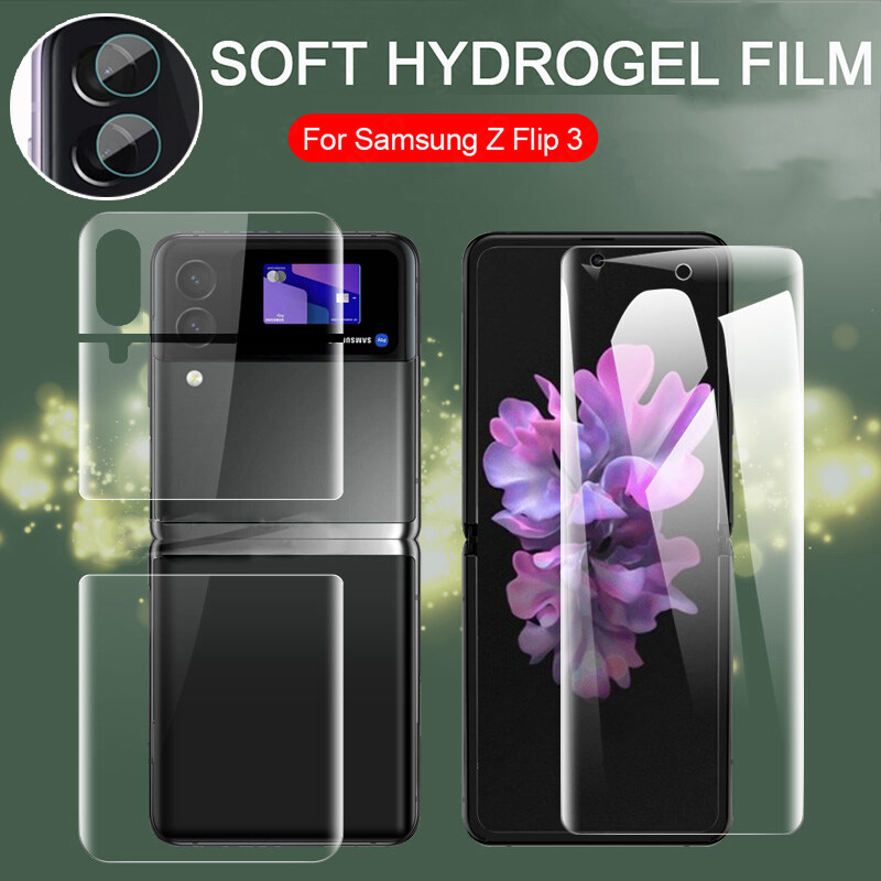 Samsung Galaxy Z Flip 3 5G 4 Trong 1 1 Miếng Dán Hydrogel Mặt Trước + 2
