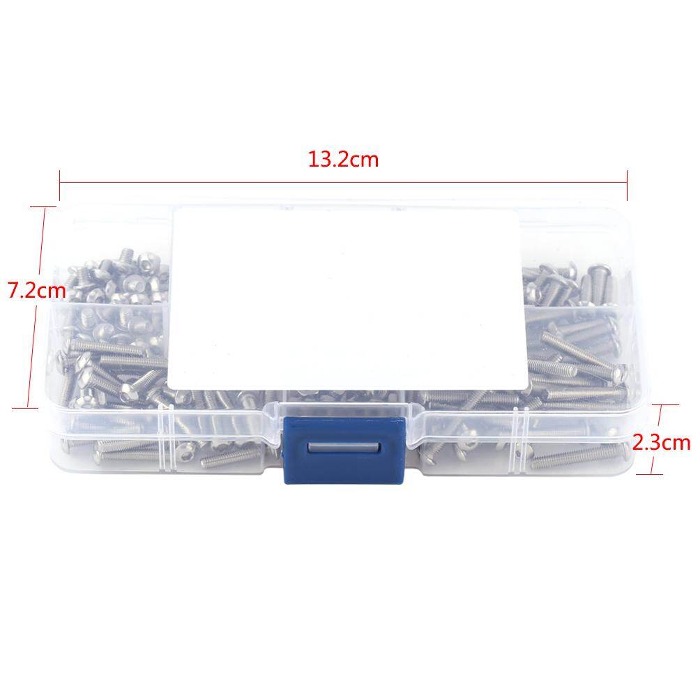 Zonejoy 230 Pcs M3 Thép Không Gỉ SS304 Măng Sông Lục Giác Ốc Vít Hình Nút Bu Lông Và Đai Ốc Với Hộp