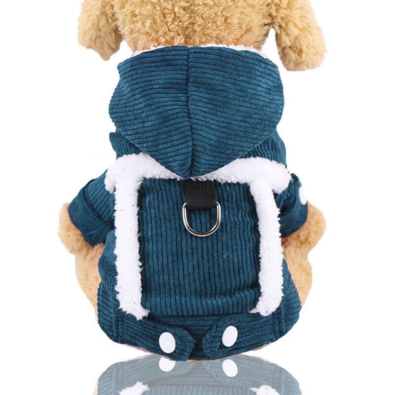 Quần Áo Trung Bình Mùa Đông Chân Ấm Trang Phục Pet Pet Dày Puppy Bốn Áo Hoodie