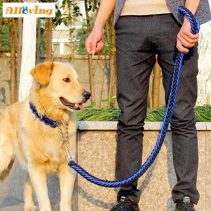 Alloving Dog Collar Strong Traction Rope Leashes Traction Rope Collar Set Nylon Large Pet Rope Product