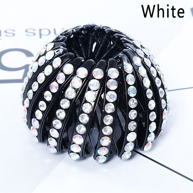 Korean Crystal Bird Nest Ponytail Holder Fair Crab Claw Clip Hairpin Rhinestone for Women Girls Accessories Barrettes Headwear