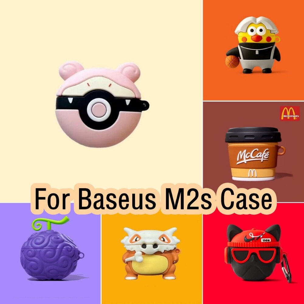 READY STOCK!  For Baseus M2s Case Creative cartoon patterns for Baseus M2s Casing Soft Earphone Case Cover
