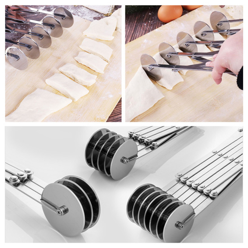 3/5/7 Wheel Pastry Cutter Stainless Steel Pizza Slicer Multi-Round ...