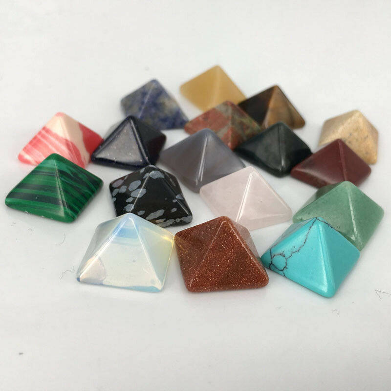 7 Pcs/set Chakra Pyramid Stone Set Crystal Healing Chakra Set Or Jewelry Making Multicolor Random Colors
