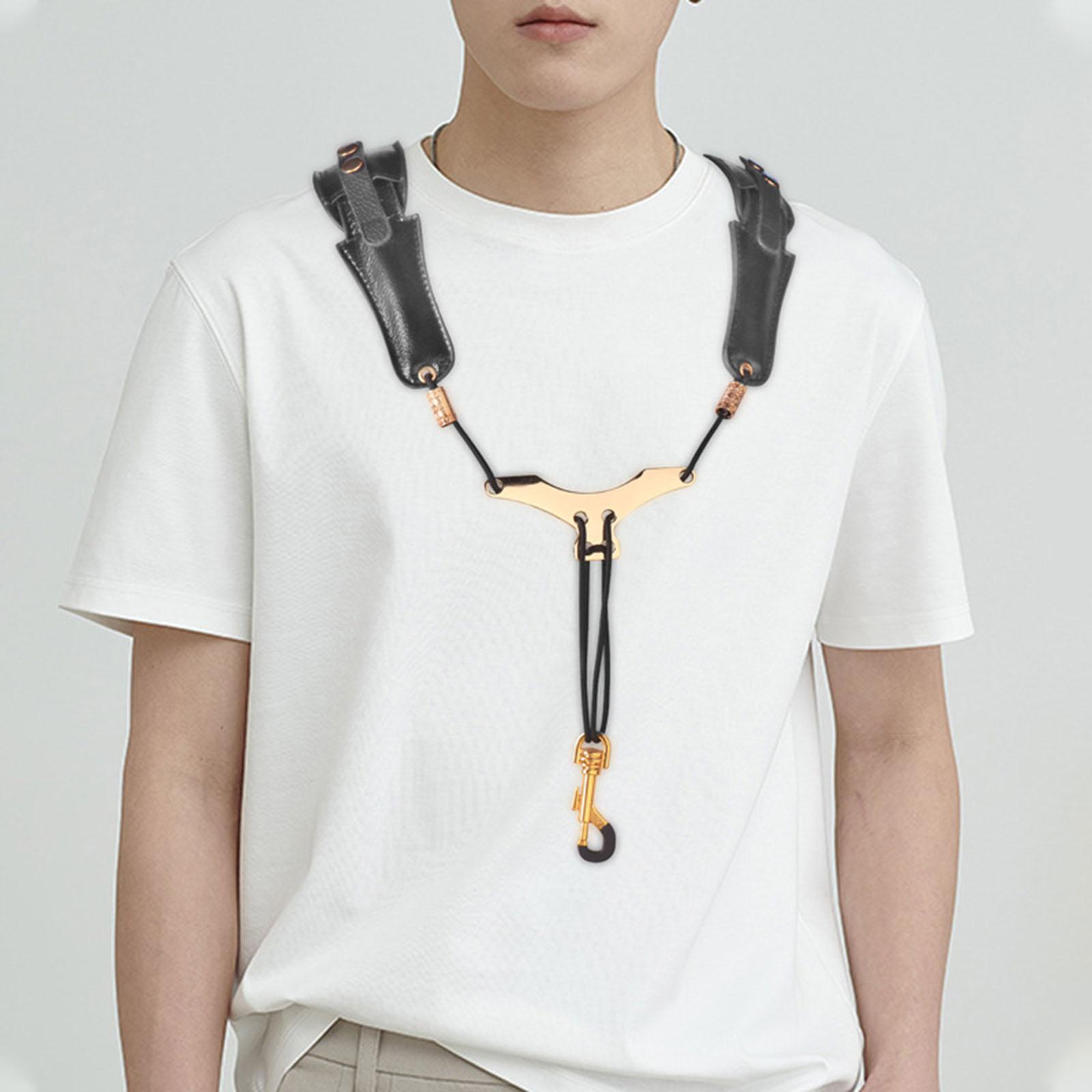 Baoblaze PU Leather Saxophone Shoulder Strap Adjustable for Alto / Tenor / Baritone Saxophone