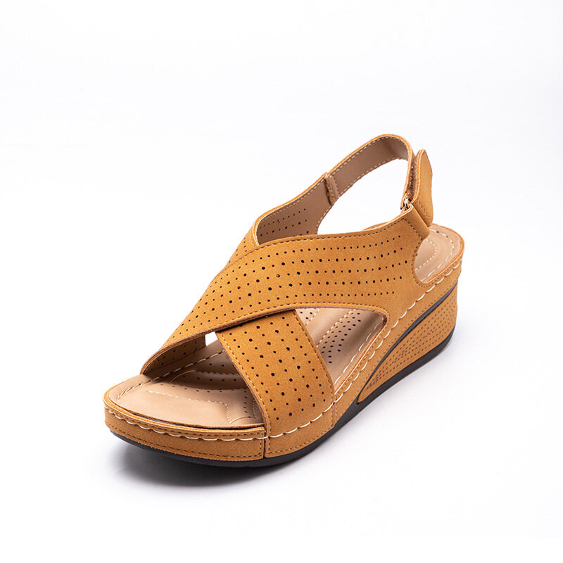 Women Wedge Sandals Ladies Summer Ankle Strap Peep Toe Beach Shoes