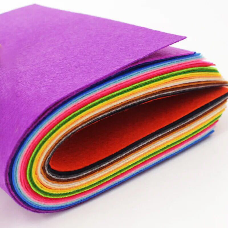 CK Nonwoven Felt Fabric 10x10cm Patchwork Cloth Bundle for Kids Scrapbooking DIY