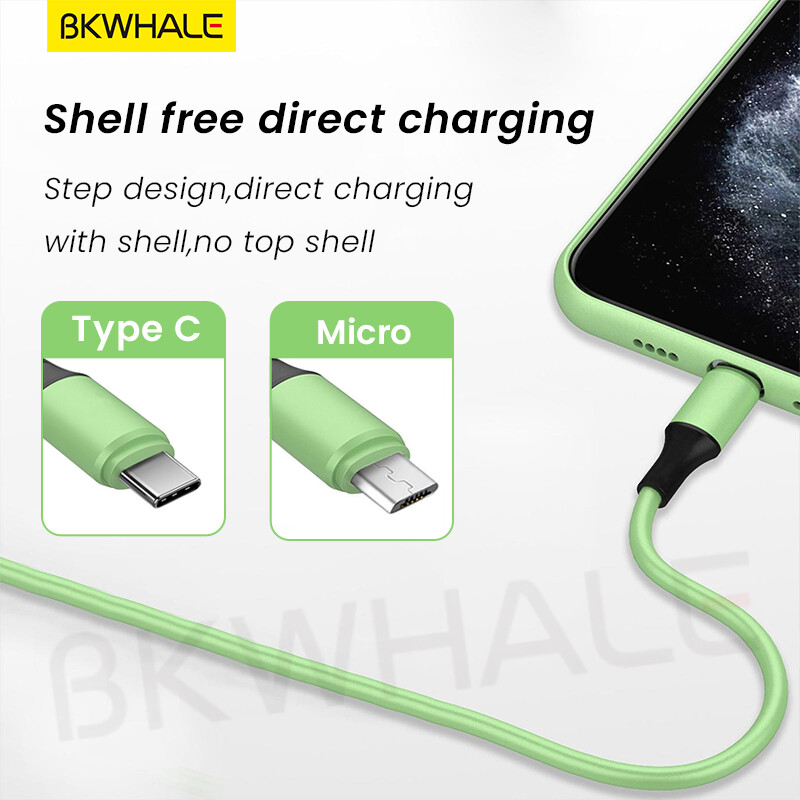 BKWHALE Macaron Silicone Charge cable Micro USB Charging Cables