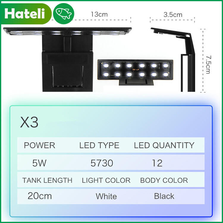 （5W）Aquarium Light Ultra-thin LED Fish Tank Aquarium Clip Light Aquarium Lighting High Brightness LED Fish Tank Light Aquarium LED Light