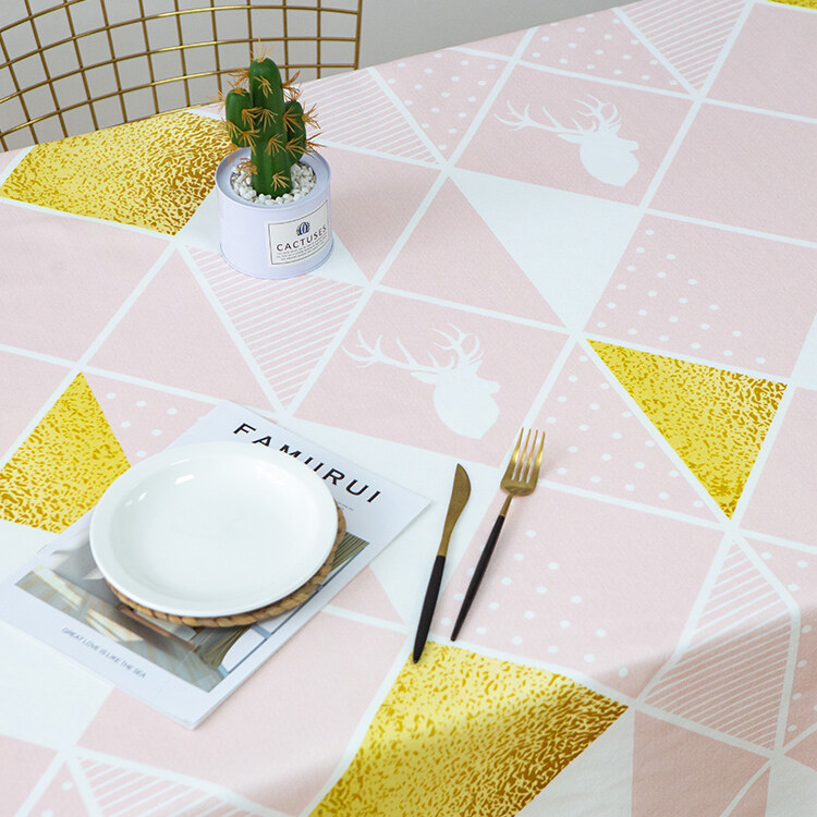 Nordic Waterproof and Oil-proof Tablecloth Light Luxury High Grade Rectangular Table Cloth Table Mat Woven Coffee Table Tablecloth 121504