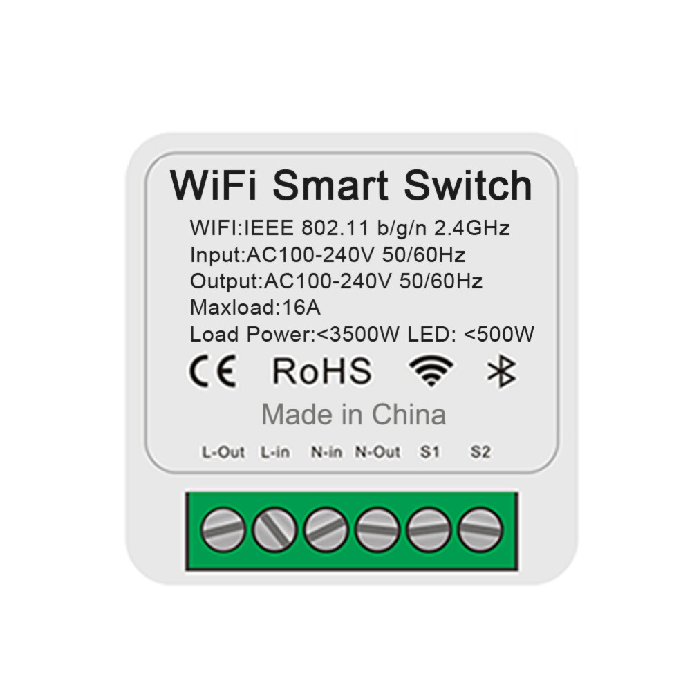 EL style EWeLink Wifi 16A MINI Smart Switch Supporte 2-way control Timer Wireless Switch mart Home Automation Compatible with Alexa Goo-gle Home