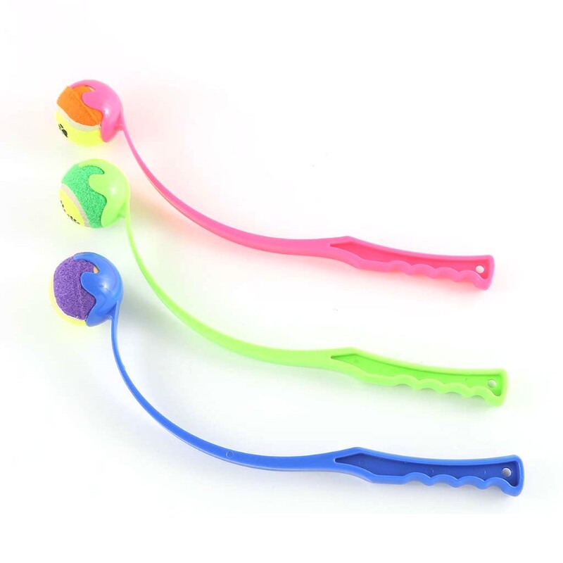 [Dog Toy]Dog Ball Launcher Pet Fetch Toy Tennis Ball Thrower Barbell