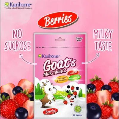 Karihome Goat's Milk Tablets 30 tablets 24gm (Berries)