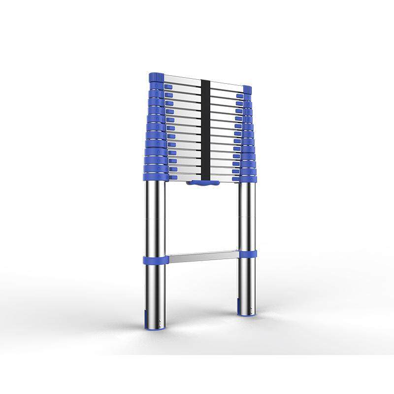 European standard 2m telescopic ladder European standard blue thick aluminum alloy engineering ladder Household folding ladder portable lifting straight ladder