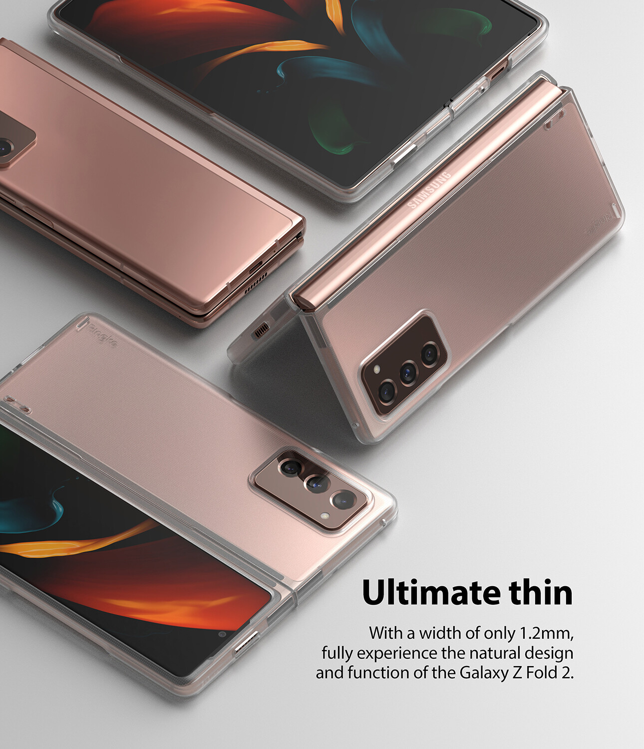 Ringke Slim Case Designed for Galaxy Z Fold 2 (2020) Matte Clear