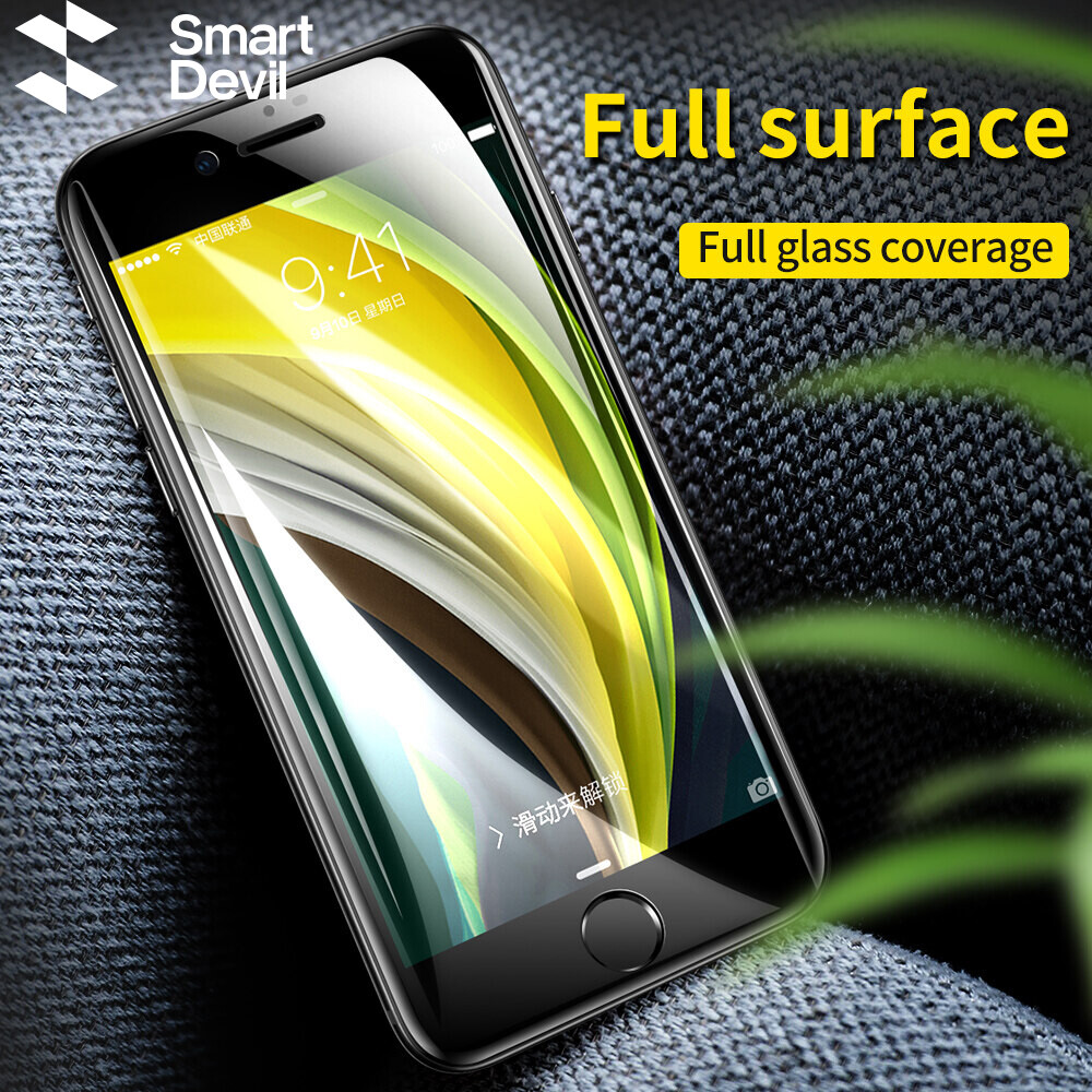 SmartDevil iPhone SE Tempered Glass Film iPhone se 2 iPhone se 3 full screen full coverage tempered glass film anti-fingerprint explosion-proof mobile phone protective film