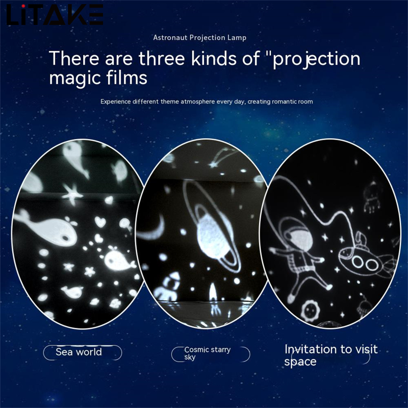 LITAKE Astronaut Star Projector Light Stepless Dimming Night Light Music Rotating Projector Lamp For Kids Bedroom