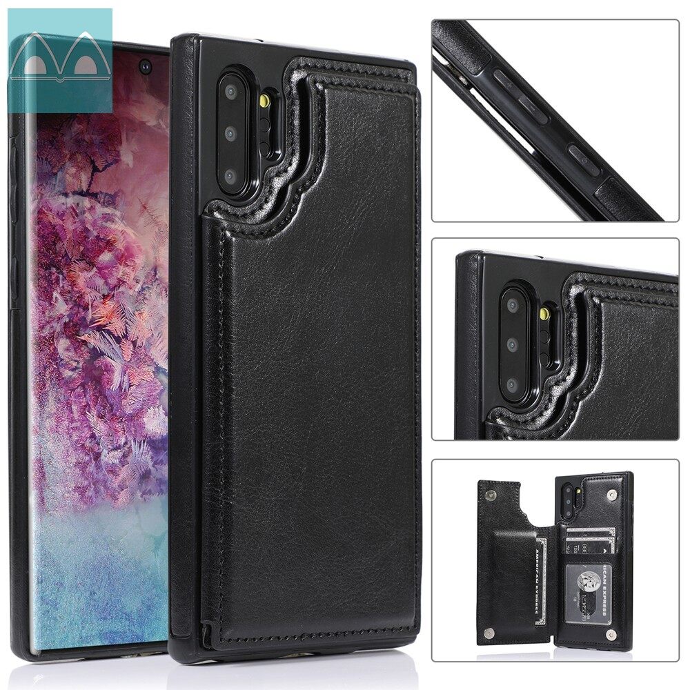 For Samsung Galaxy Note 10 / Note 10+ Note 10 Plus Wallet Case with Card Holder PU Leather Kickstand Double Magnetic Clasp Shockproof Cover Casing