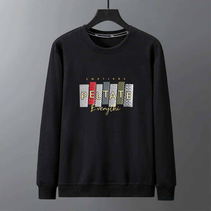 【XL-10XL】170KG Can Wear 60%Cotton Big Plus Size Fat Oversize Mens Print Long Sleeve Thick Sweaters Keep Warm Fashion Loose Casual Spring Autumn