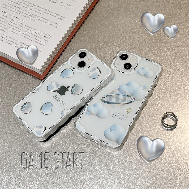 Shockproof Lens Protection Phone Case for IPhone 11 12 13 Pro Max Love Cloud Pattern Back Case for IPhone XR X Xs Max Girls' Gift Mobile Phone Case