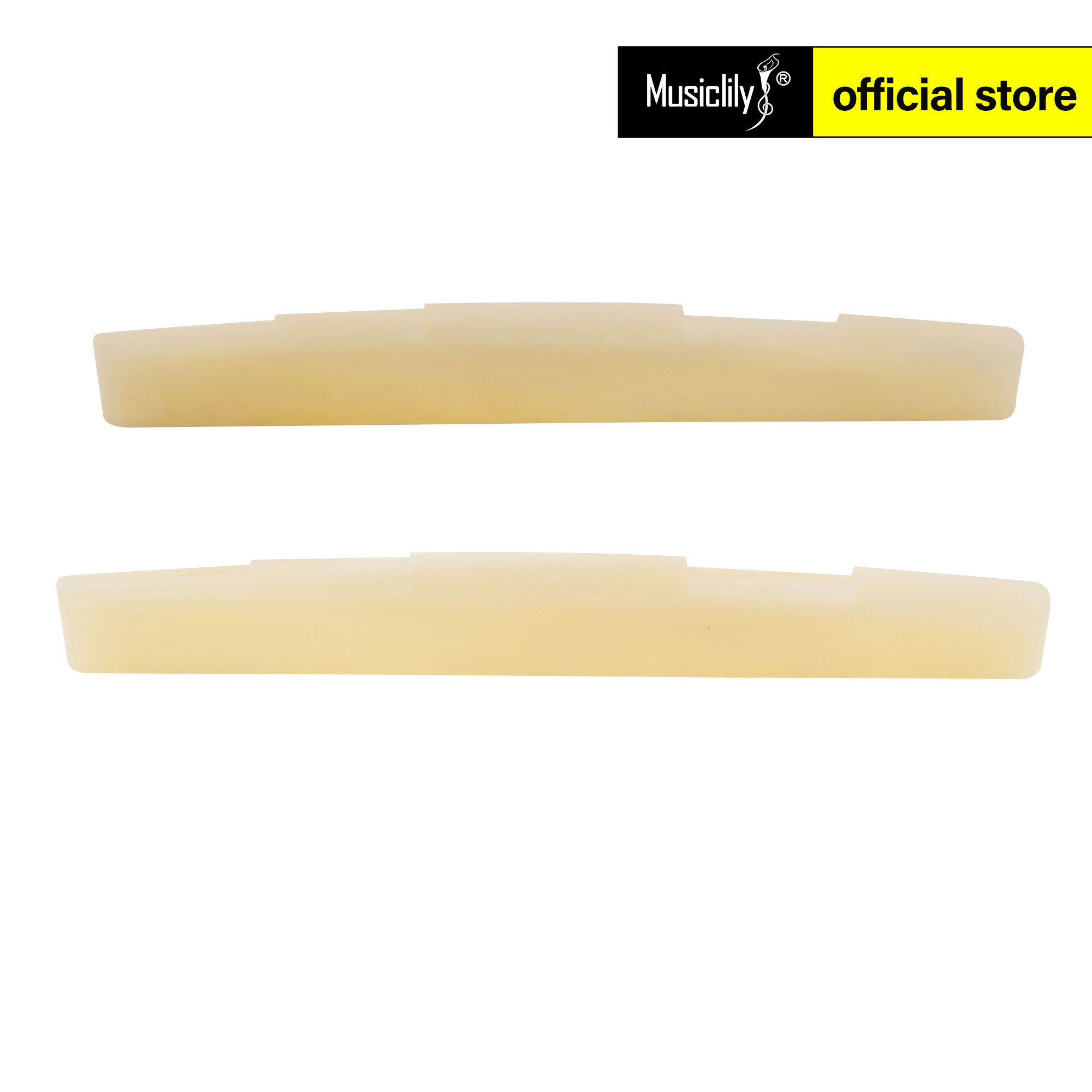 Musiclily Pro 73.15mm Universal Compensated Bone Saddle for 6-String Acoustic Guitar (Set of 2)