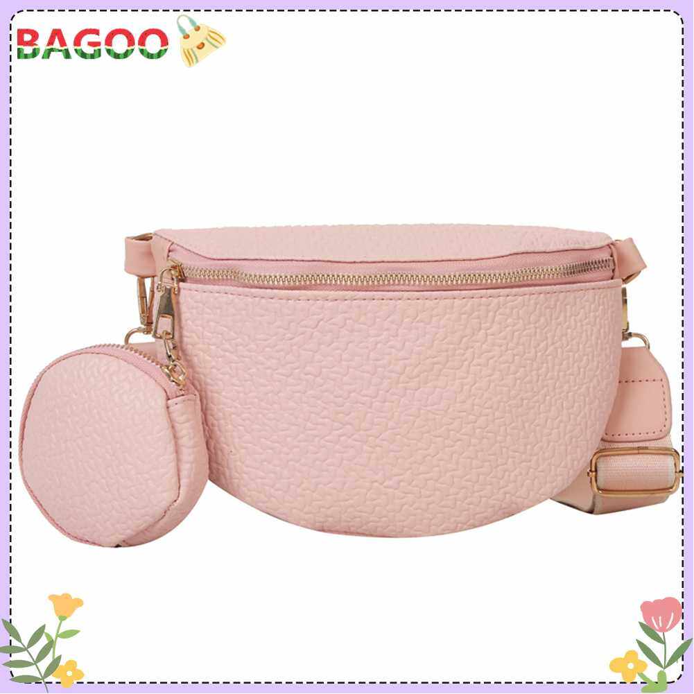 All Match Messenger Bag Fashion Leather Waist Bags Satchel Handbags Shoulder Bags with Small Purse Wide Strap