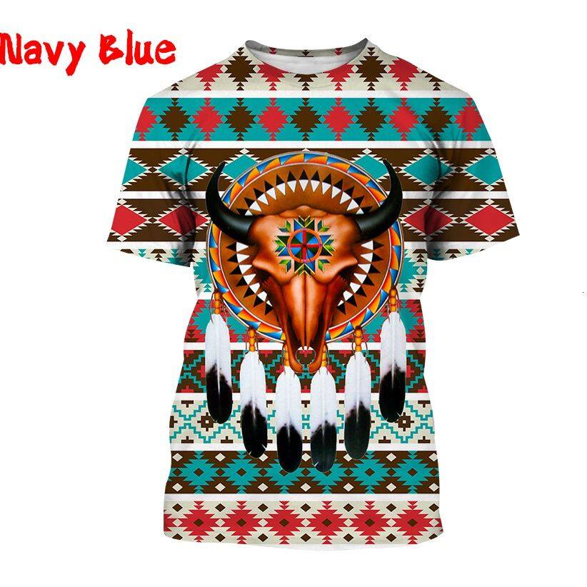 Indian Style Native Retro Casual Women Men T-Shirt 3D Print Short Sleeve  Tee Top