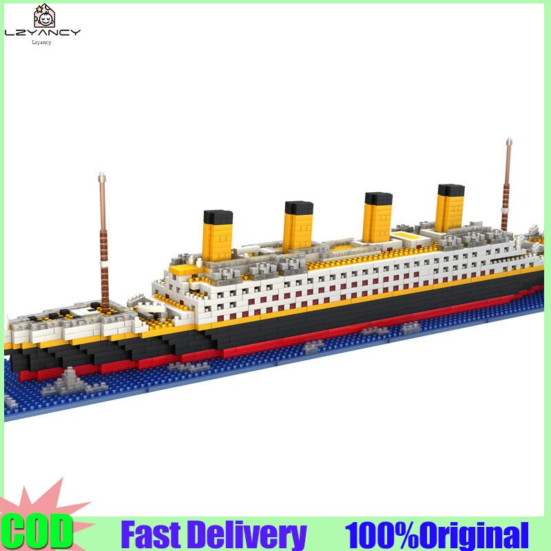 Lzyancy1860 Pcs Titanic Cruise Ship Model Boat DIY Diamond Legoinglys Building Blocks Bricks Kit Children Toys