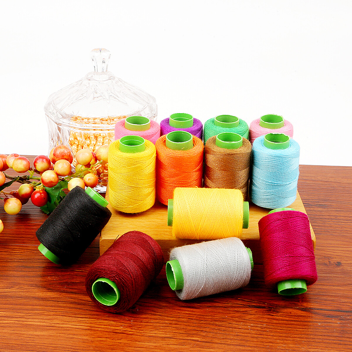 Chỉ Polyester Cầm Tay 300M 24 Màu Chỉ Thêu Máy May Phụ Kiện May Tự Làm