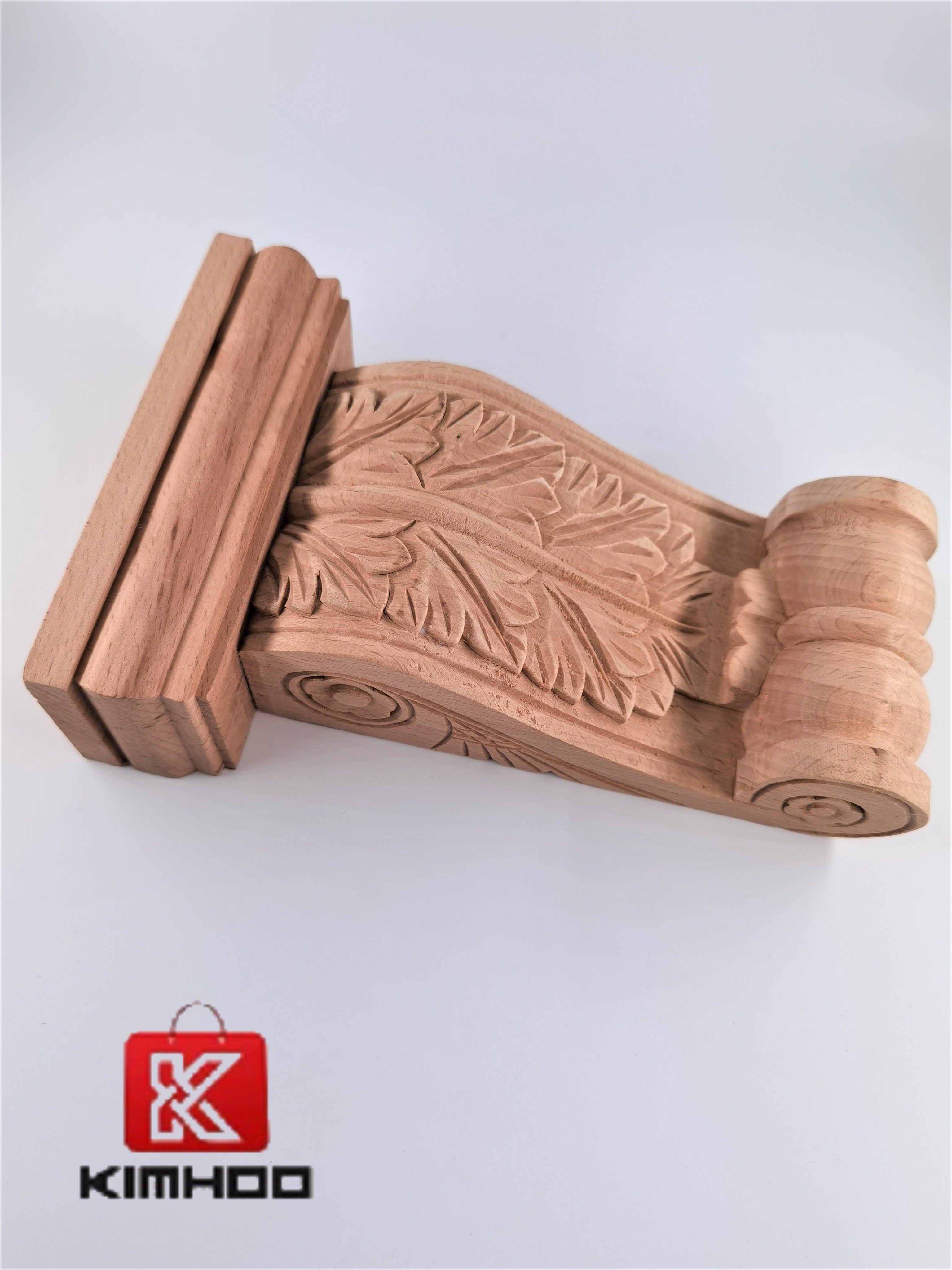 20*5cm/ 30*8cm Wooden Woodcarving Corbel Decal Corner Applique Carved Home Decor