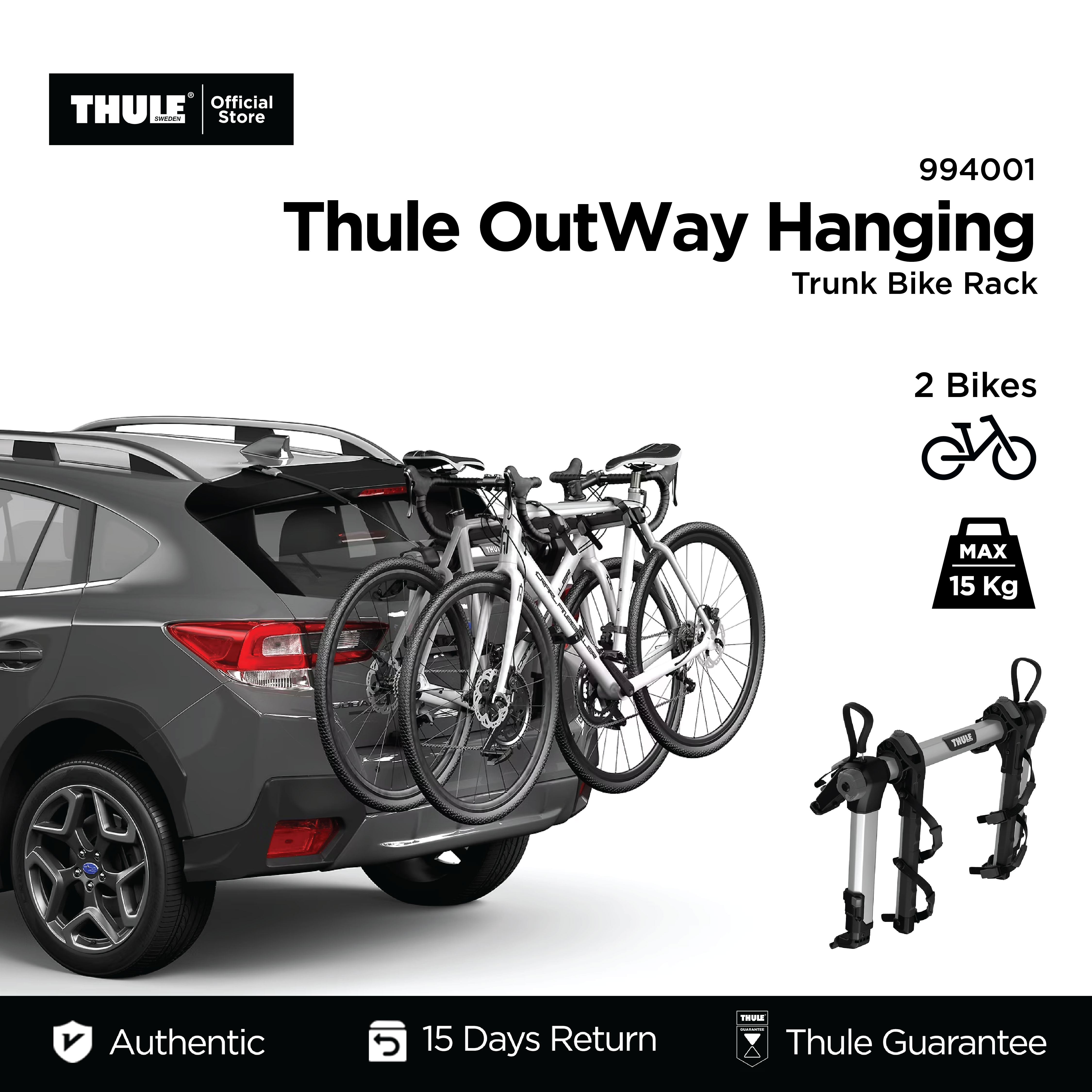 Thule OutWay 2-3 Bike Hanging 994001-995001 Trunk Bike Rack/Bike