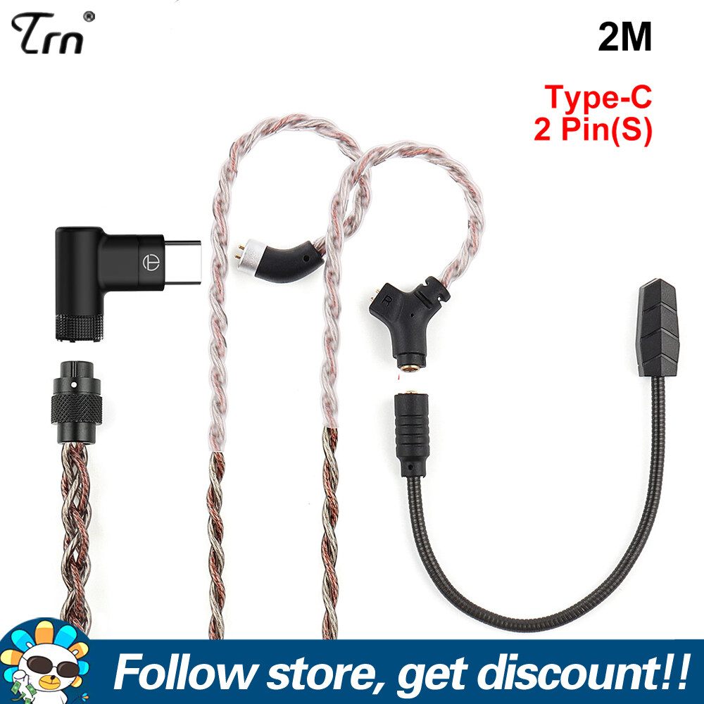 TRN RedChain Plus Earphone Cable QDC S C Pin Upgraded Headphone