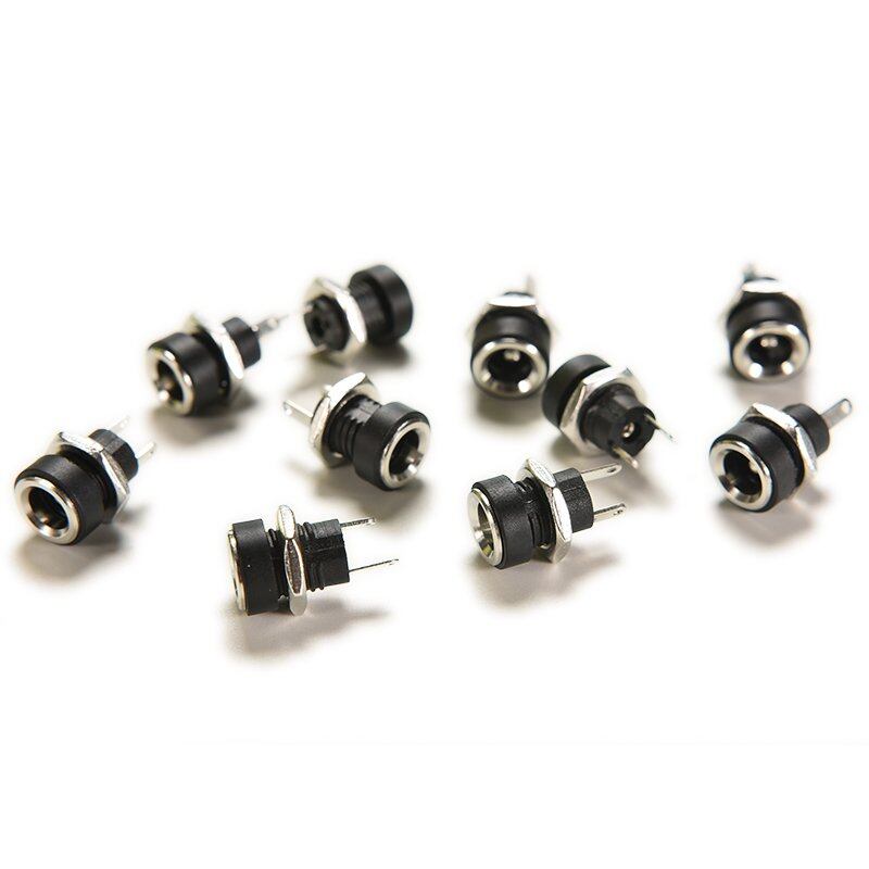 Aolie 10 Chiếc Giắc Cắm Nguồn Điện Một Chiều Đầu Nối Gắn Bảng Điều Khiển 5.5X2.1Mm