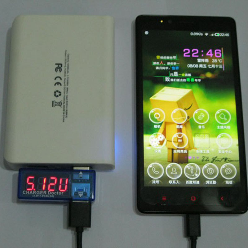 Sạc USB mini bác sĩ Vôn kế Ampe kế điện tử năng lượng USB di động dòng điện nạp Vôn kế